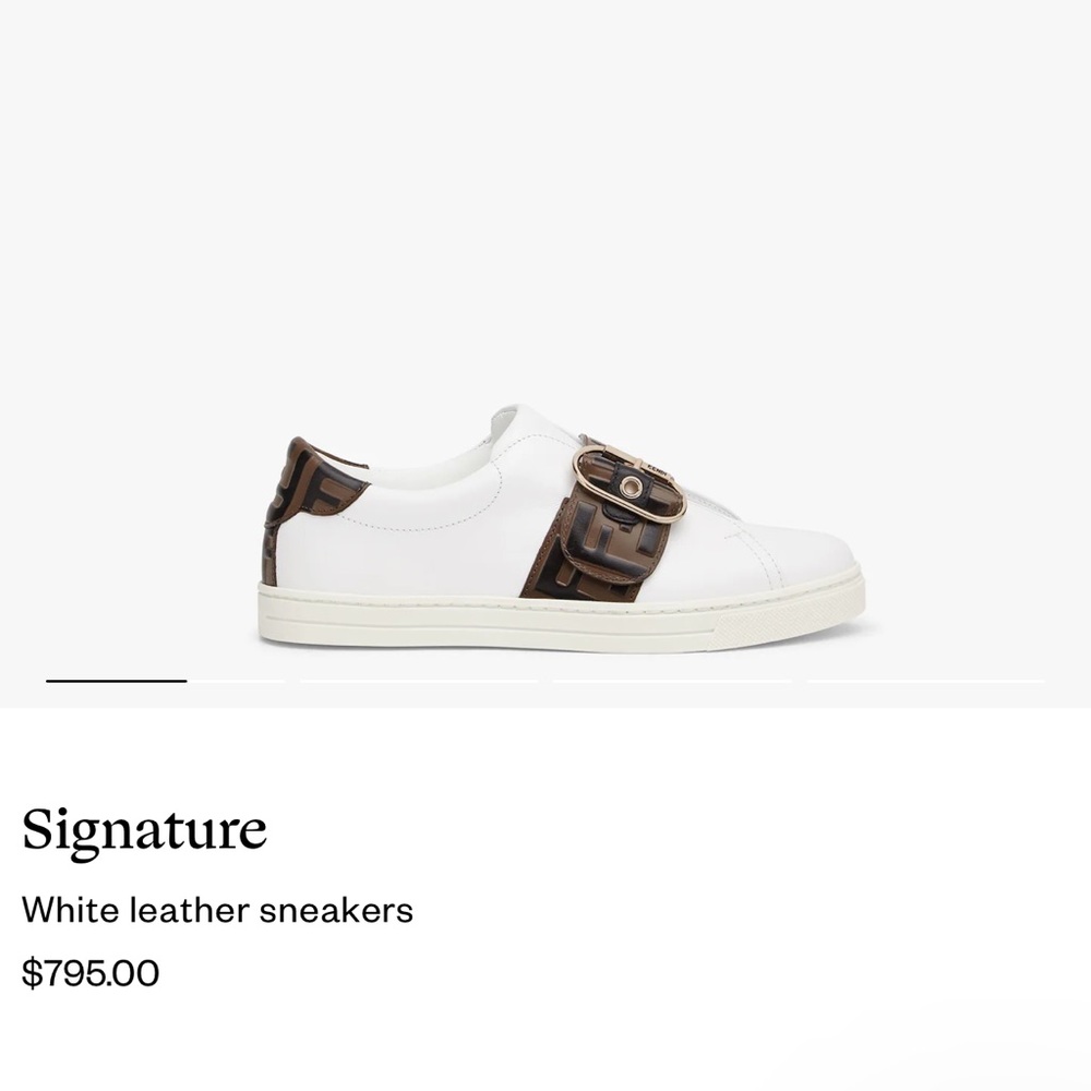Fendi Pearland Leather Low-Top Sneakers - Picture 2 of 5